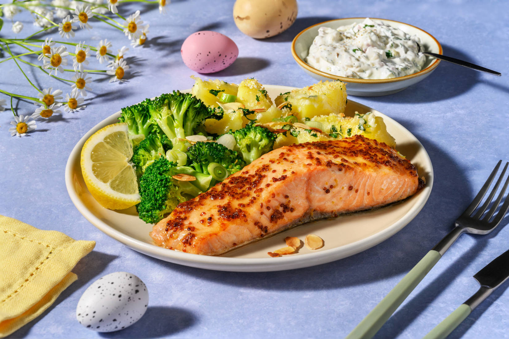 Zartes Lachsfilet mit Senf-Marinade