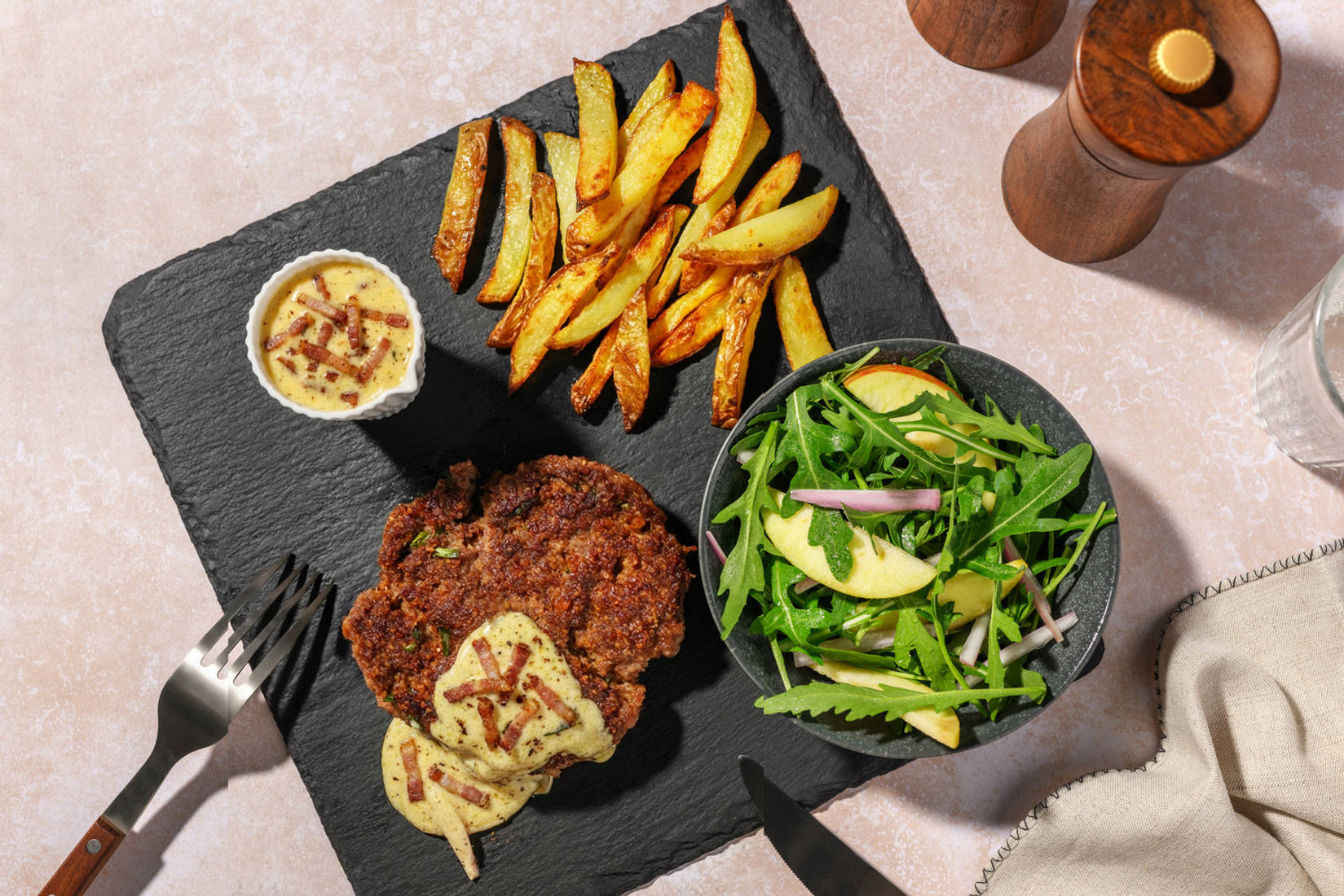 Steak Haché Style Naked Burger and Frites