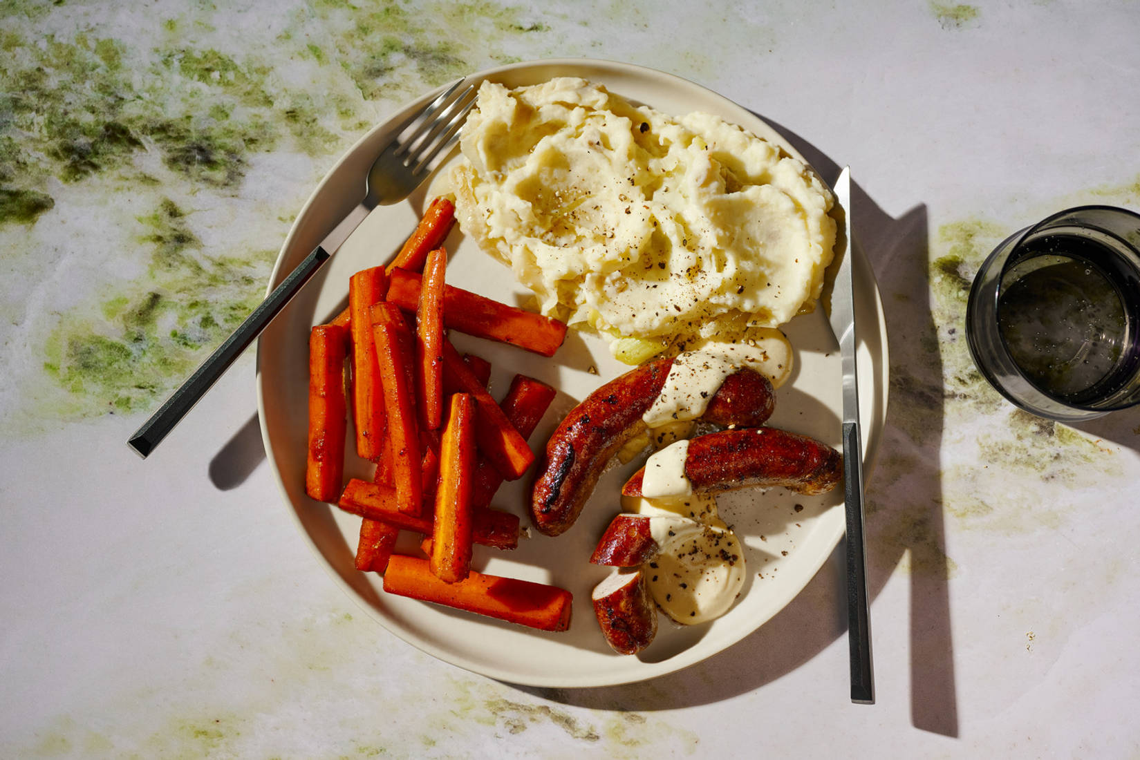 Double Sausages and Belgian Style Stoemp aux Poireaux