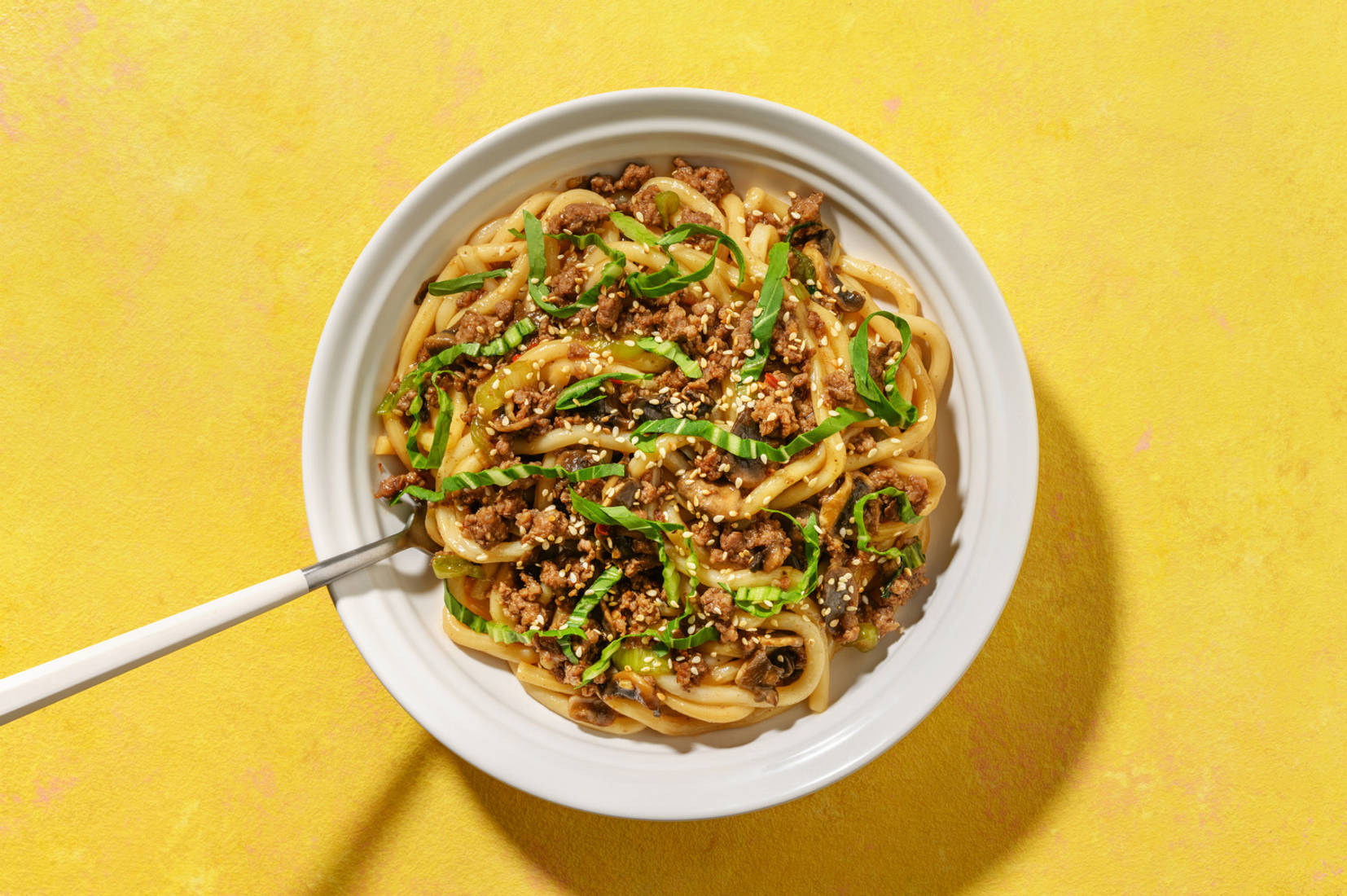 Japansk Yaki udon-nudler og kjøttdeig