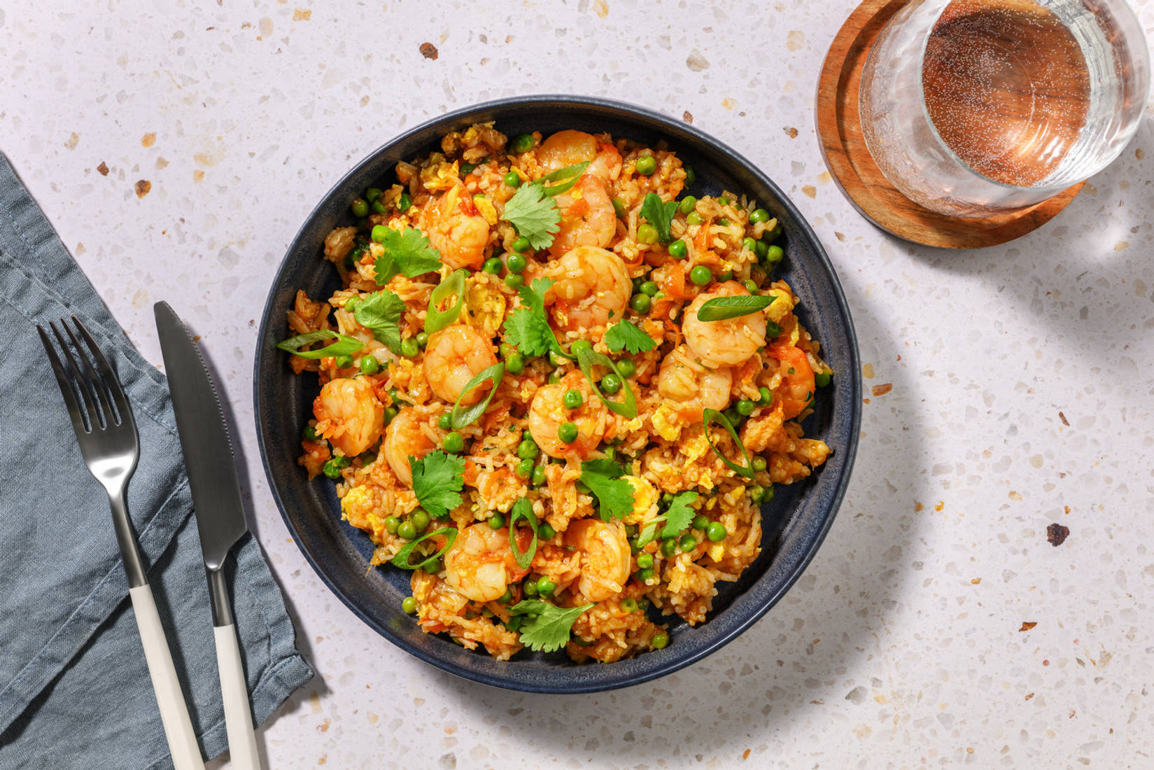 Riz sauté crevettes & légumes à la chinoise