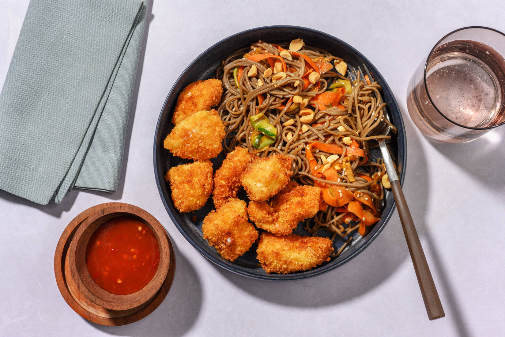 Dinde croustillante & salade de soba