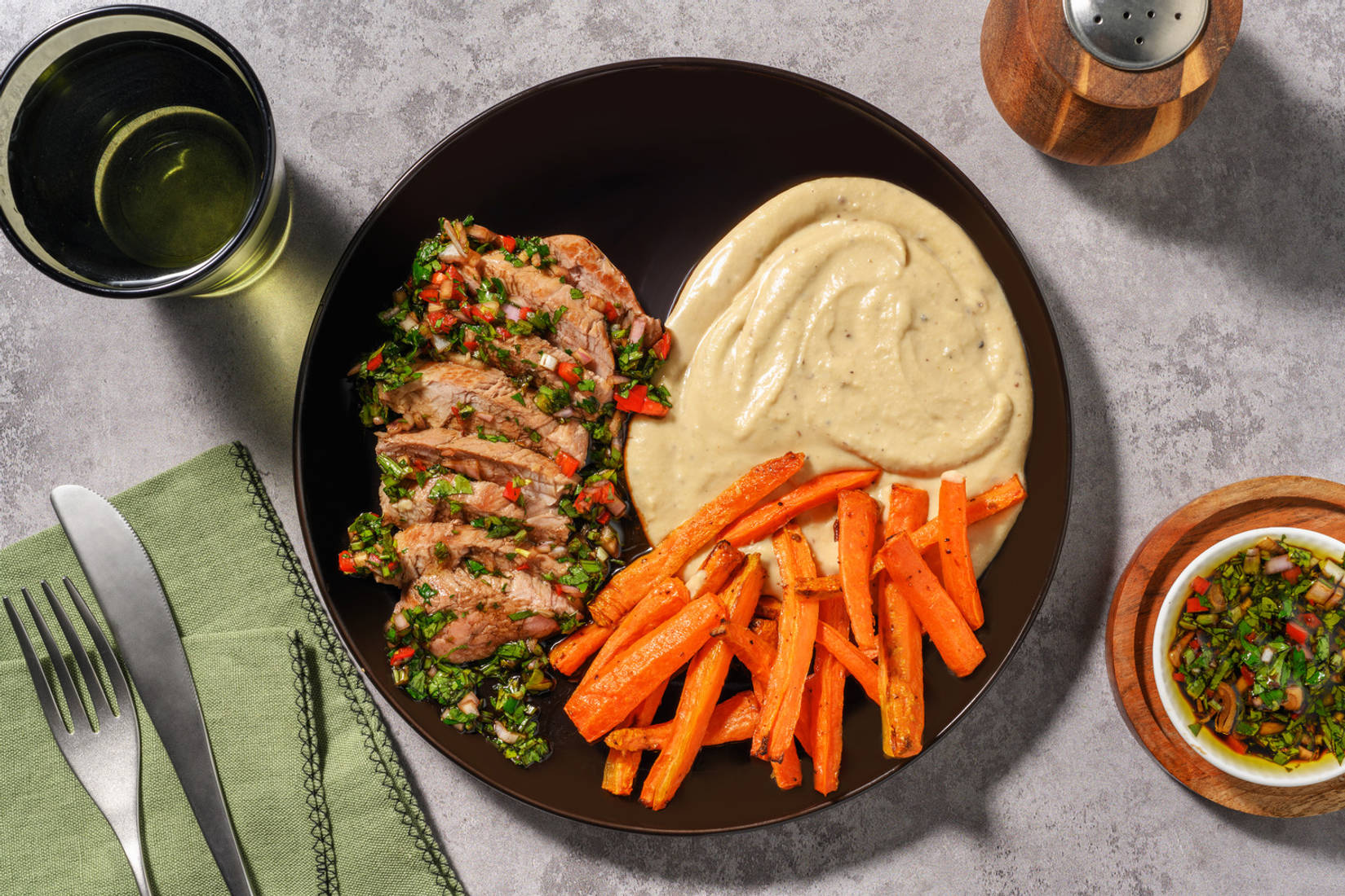 Carré de porc sauce chimichurri