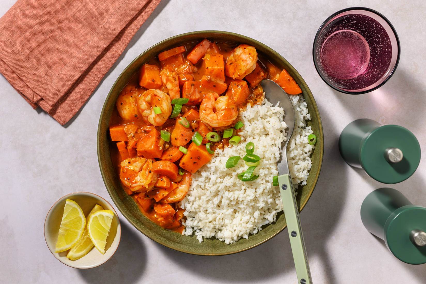 Mijoté jamaïcain : crevettes & patates douces