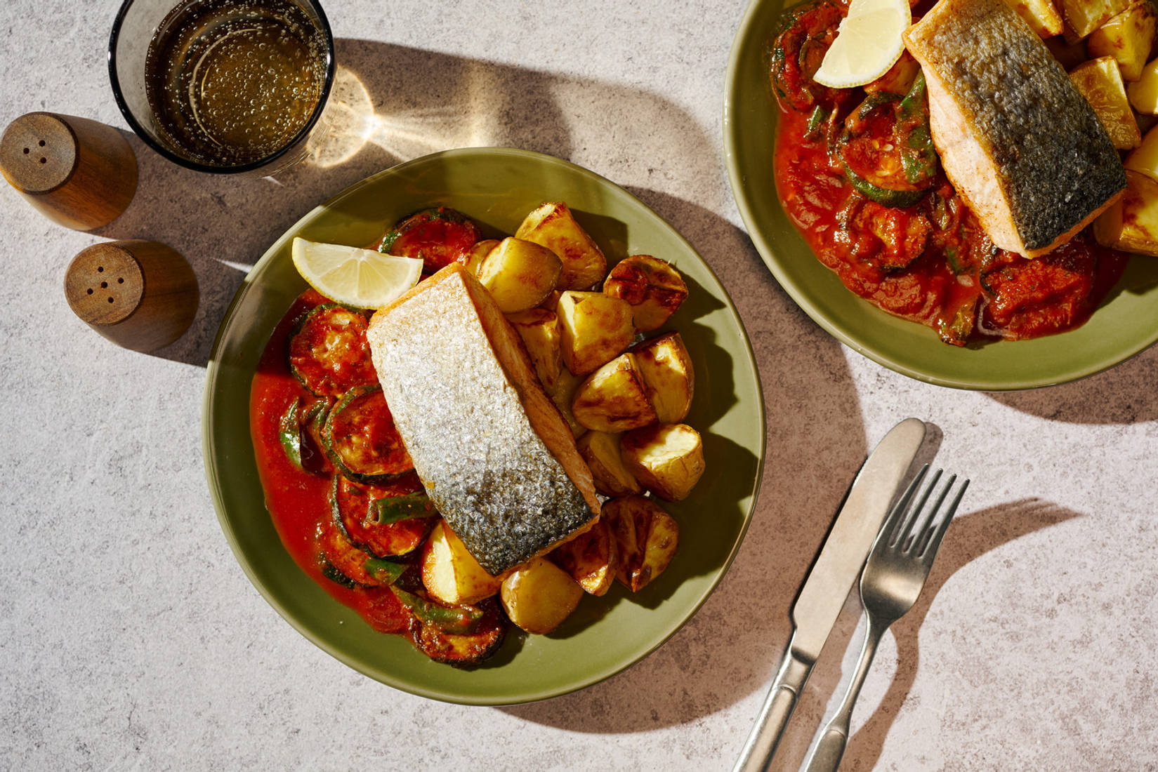 Pan-Fried Salmon and Pisto de Verduras