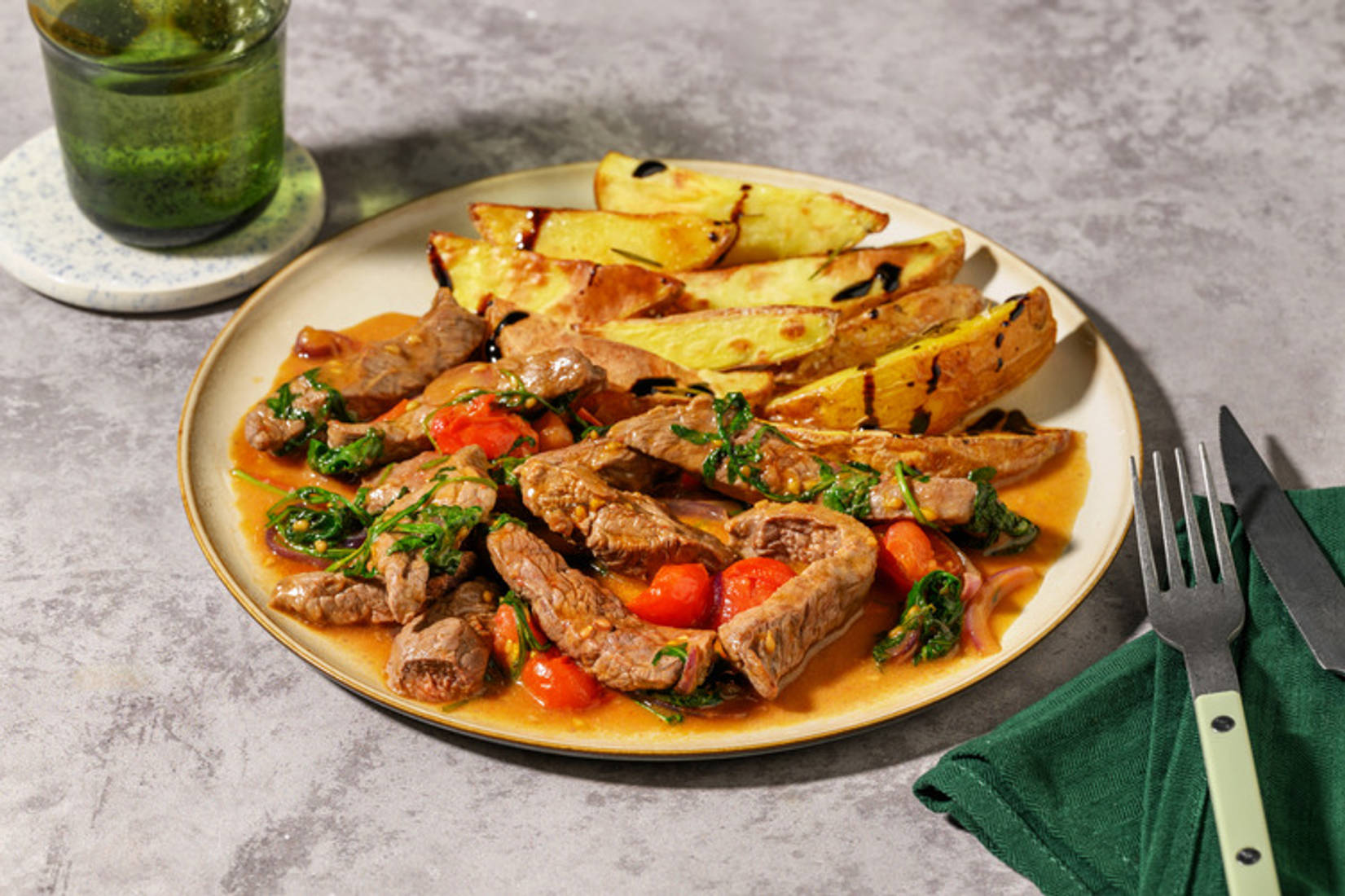 Straccetti di manzo alla mediterranea