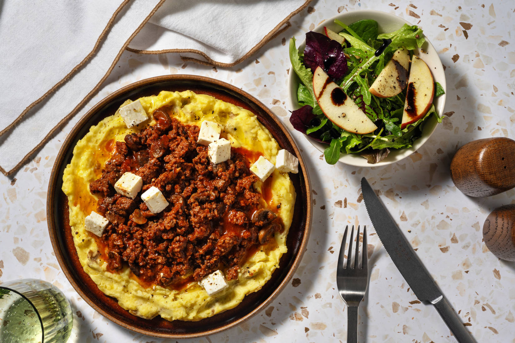 Deconstructed Greek Style Lamb Shepherd's Pie 