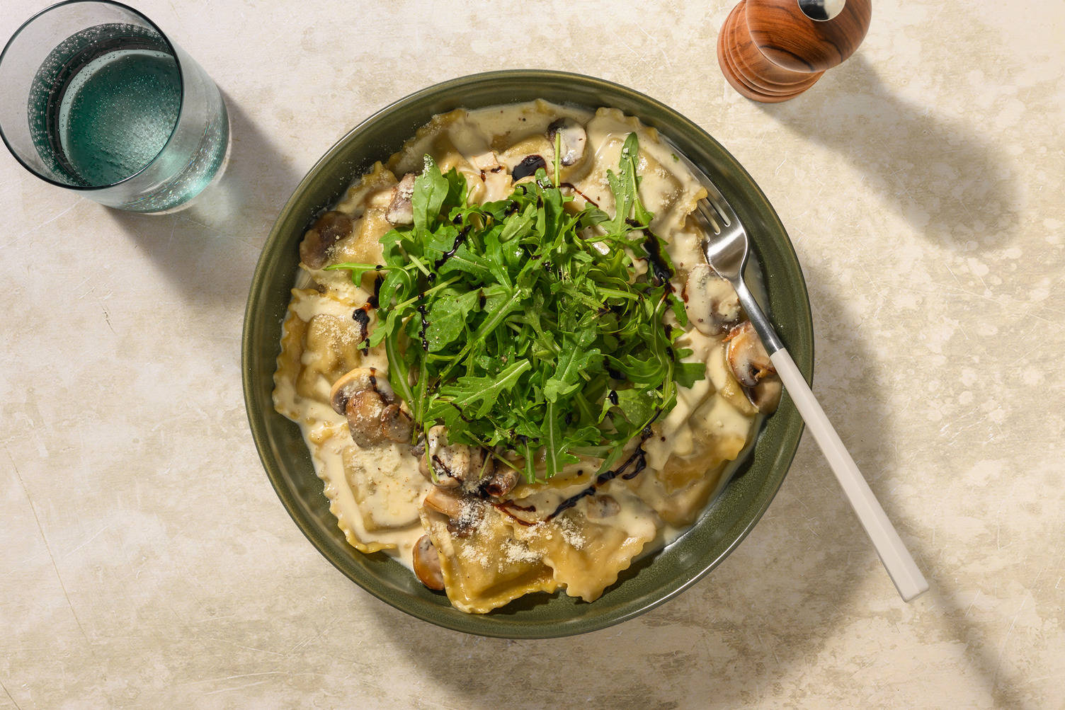 Super Quick Spinach and Ricotta Tortelloni