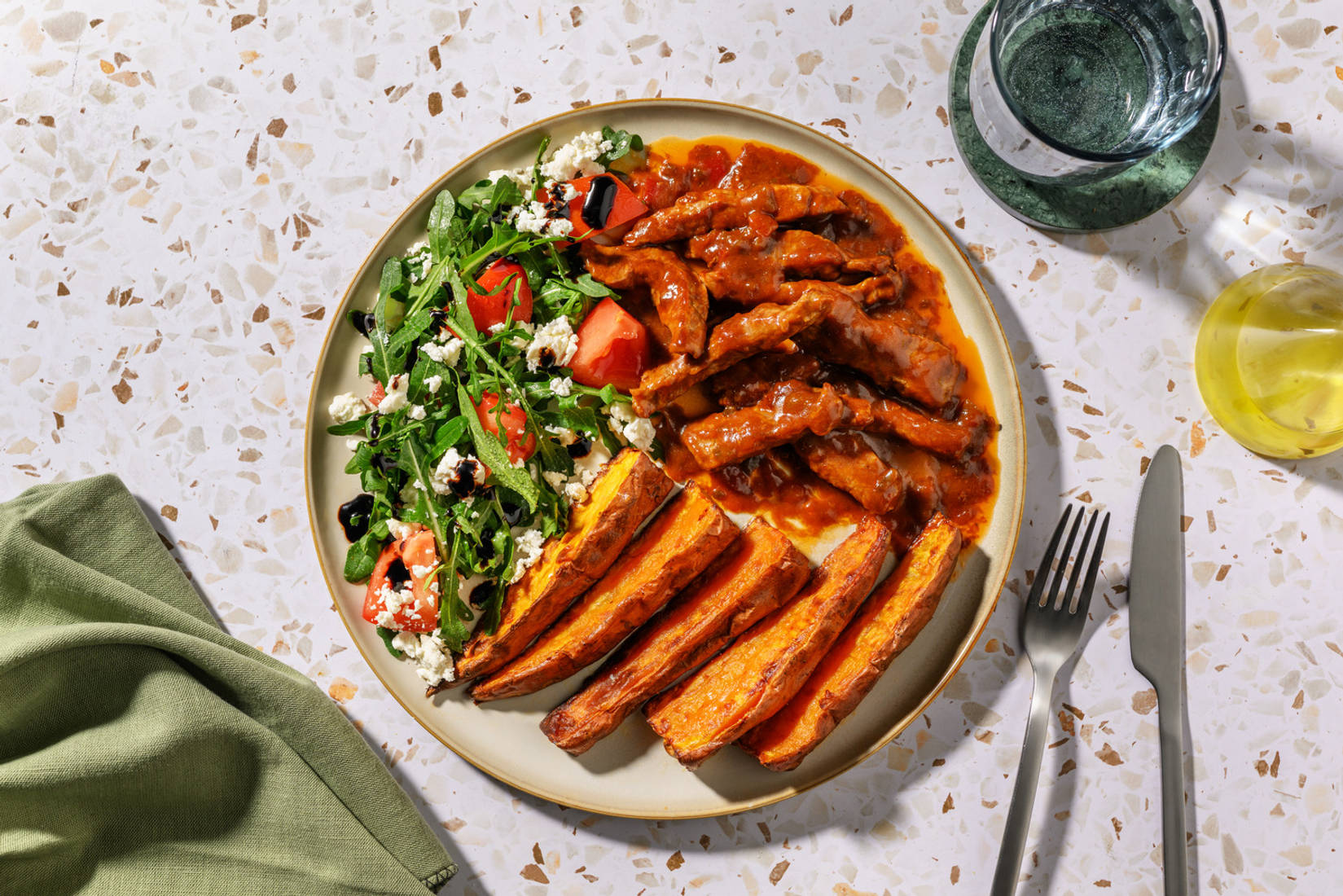 Beef Strips in Ballymaloe Relish Glaze with Irish Chicken