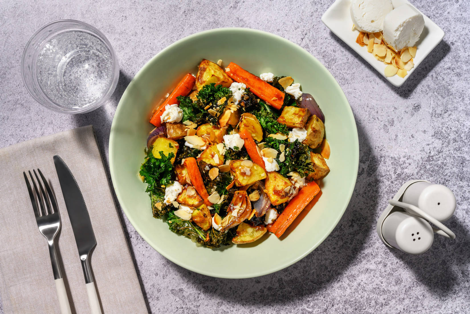 Goat's Cheese, Roast Potato and Kale Salad