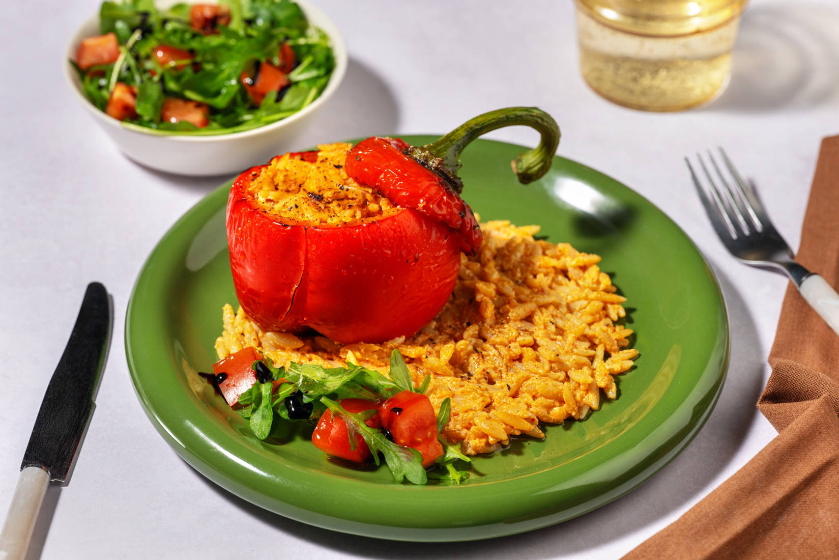 Creamy Ricotta and Veggie 'Nduja Stuffed Peppers