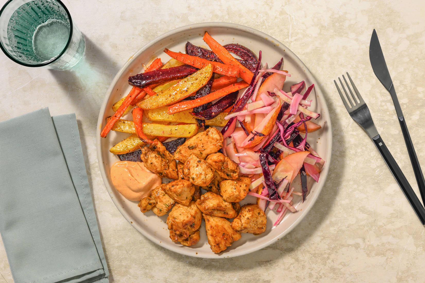 Jerk Honey Chicken & Veggie Fries