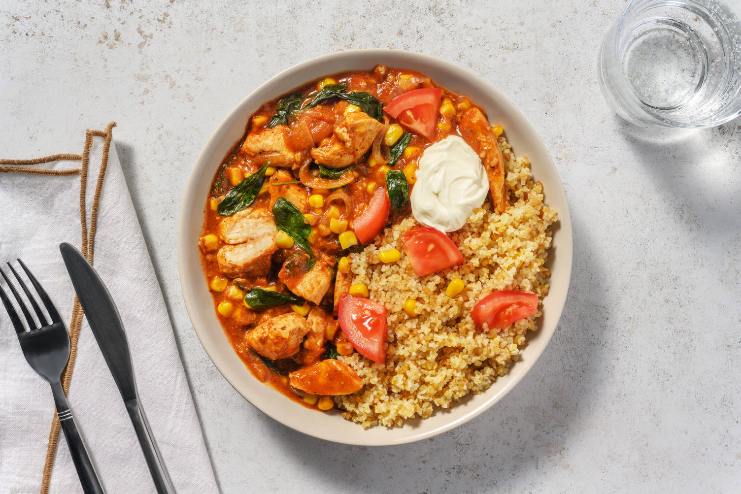 Chipotle Chicken and Sweetcorn Bulgur Bowl