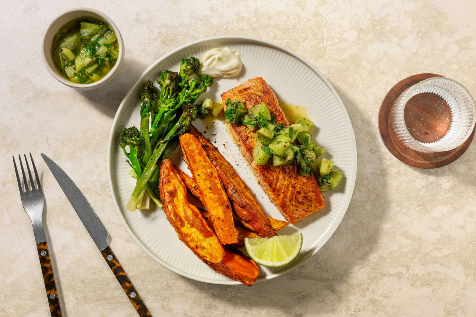 Peri Peri Spiced Salmon and Kiwi-Coriander Salsa