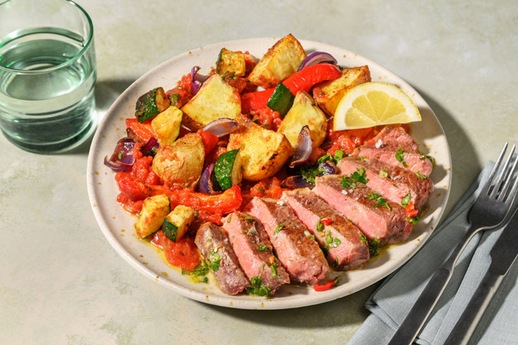 Bio-Rinderhüftsteak mit Petersilien-Chimichurri