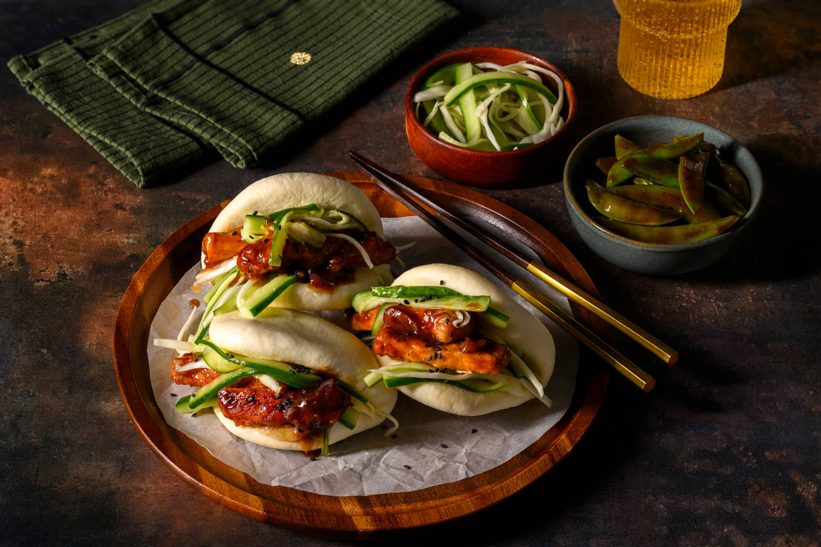 Bao buns met sticky zoete varkenshaas