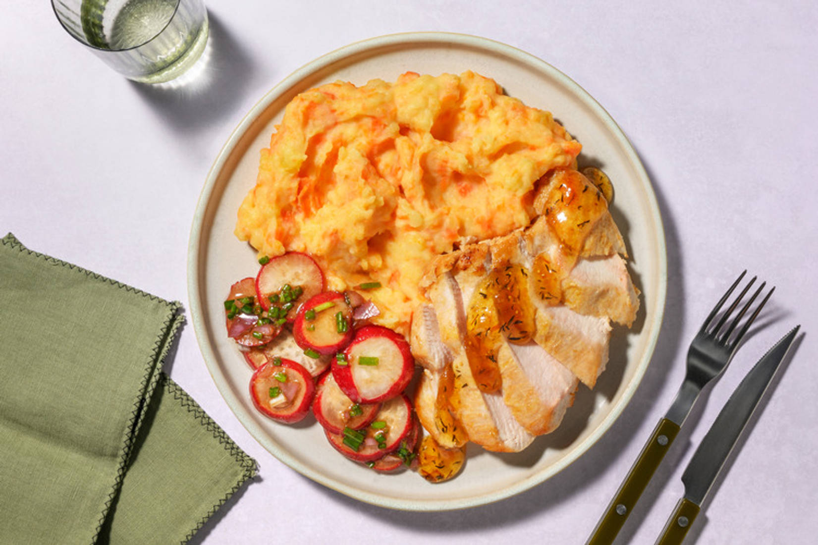 Bio-Hähnchenbrust in Feigen-Schalotten-Soße