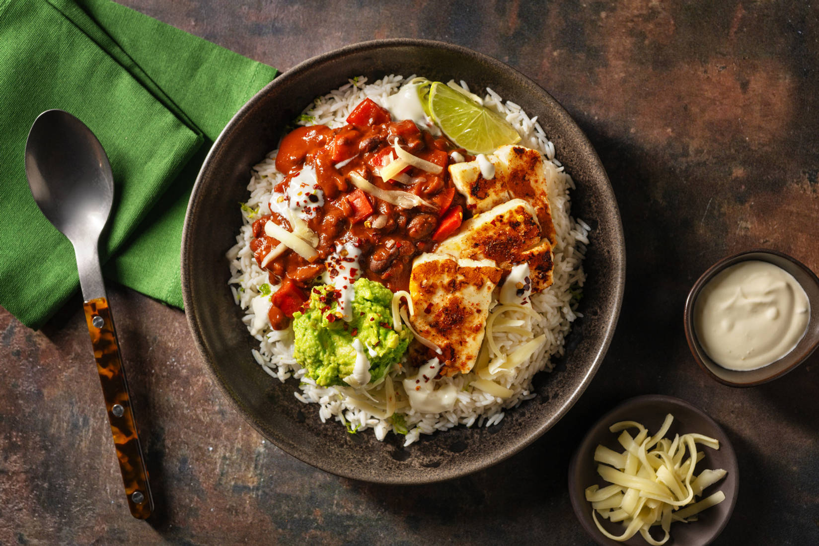 Cajun Spiced Halloumi & Black Bean Burrito Bowl