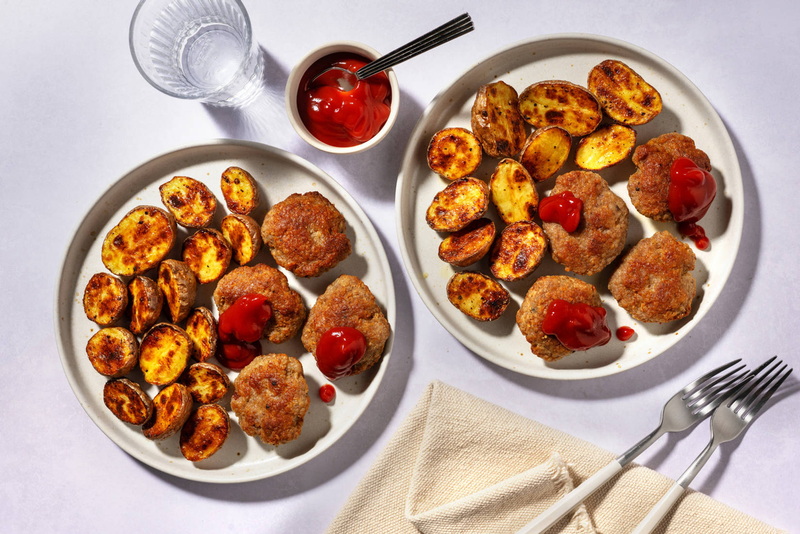 Kids' Mini Pork Burgers & Roast Potatoes