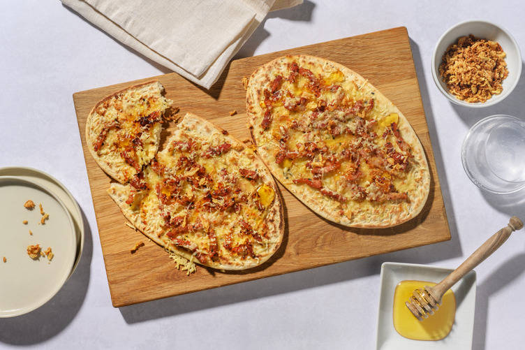 Cheesy Bacon Loaded Naans