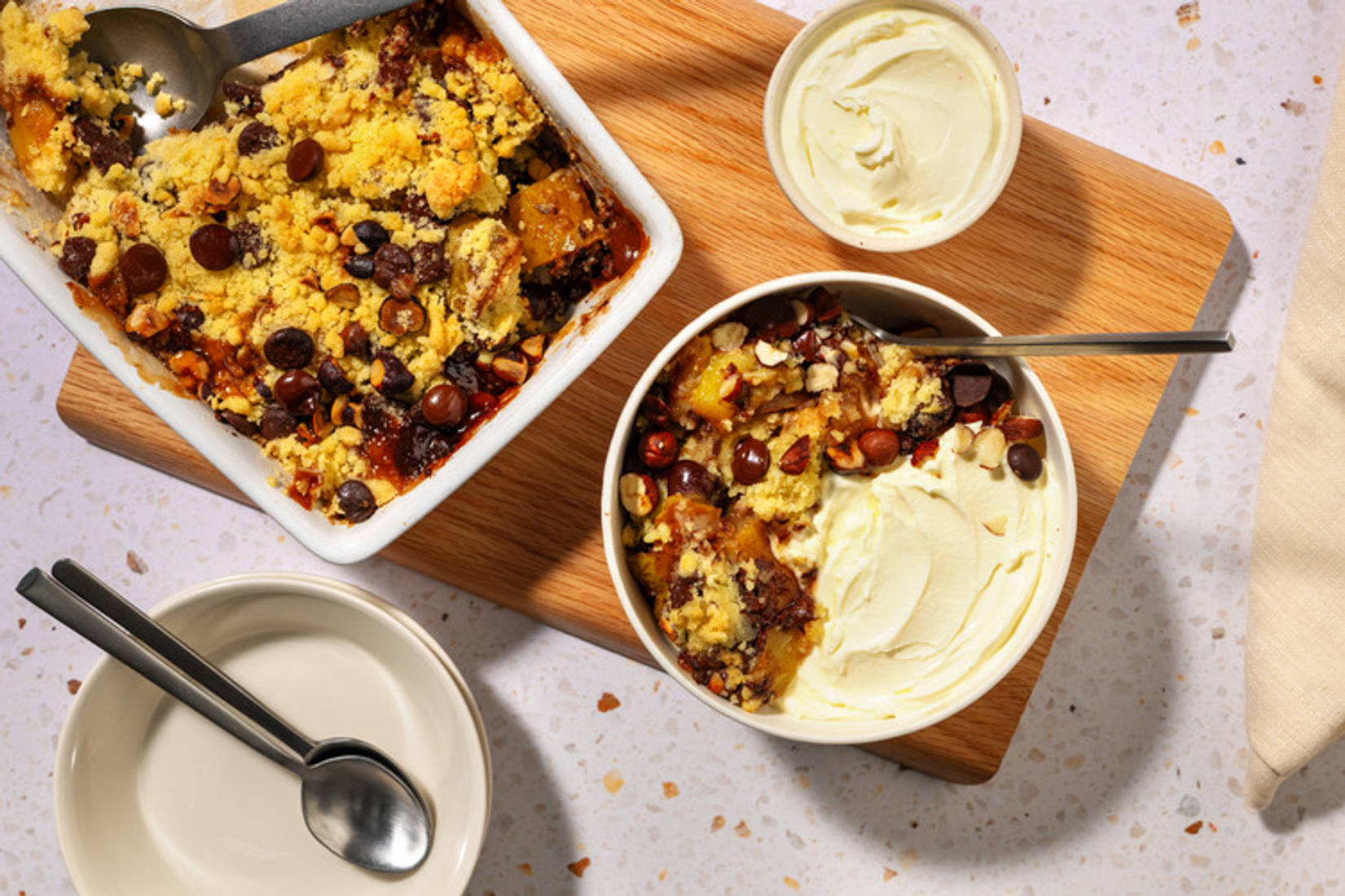 Sweet Caramelised Cinnamon Pear Crumble