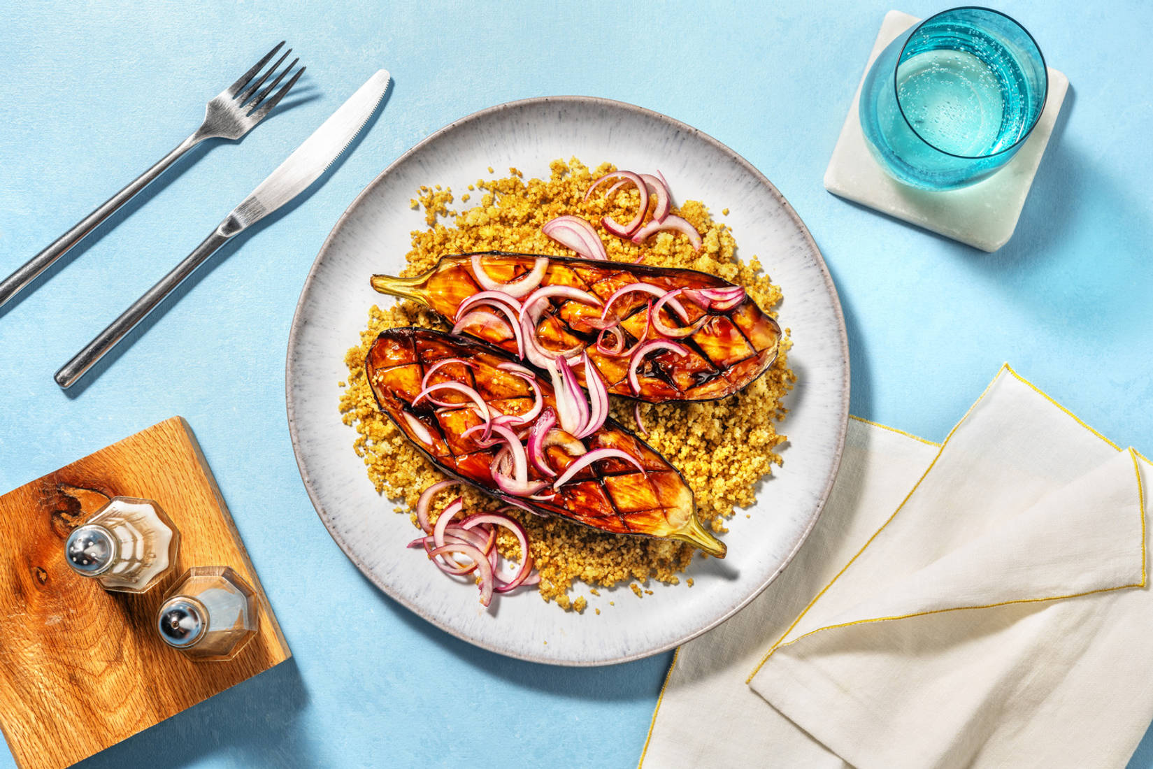 Berenjenas glaseadas con salsa teriyaki