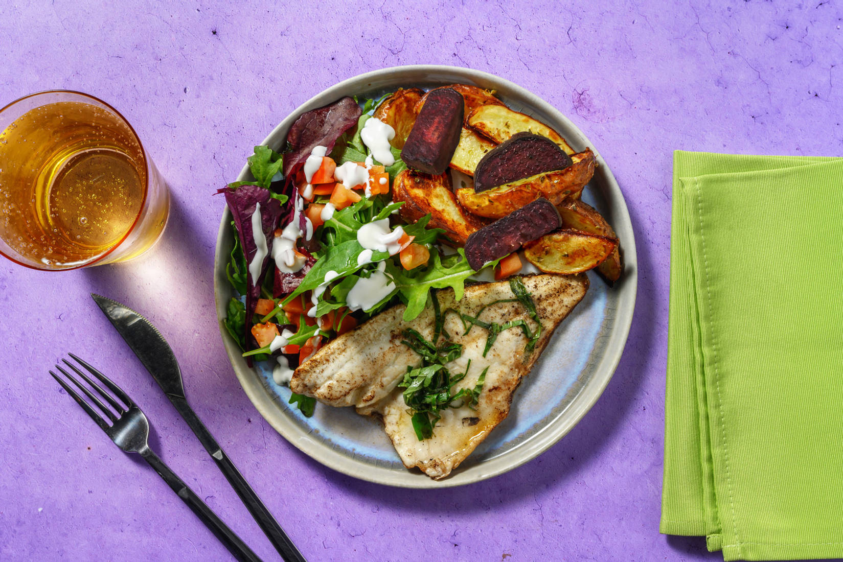 Grekiskinspirerad citrus-basilikatorsk