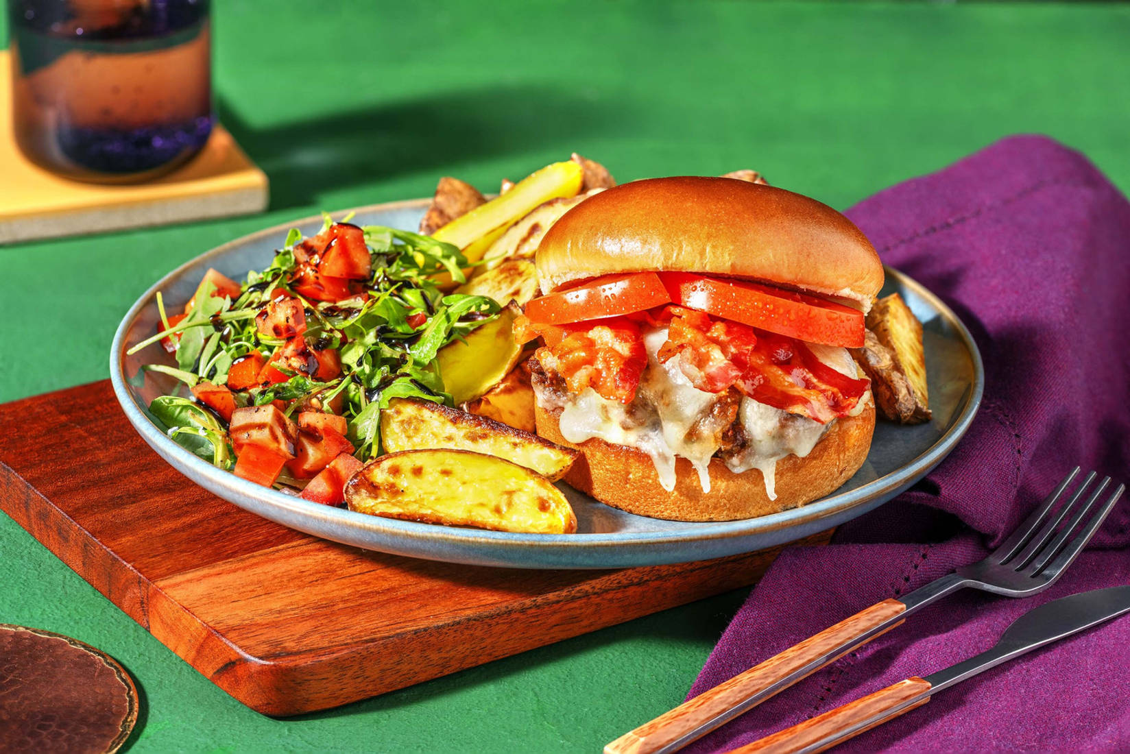 Ultimate Bacon Cheeseburger and Chips