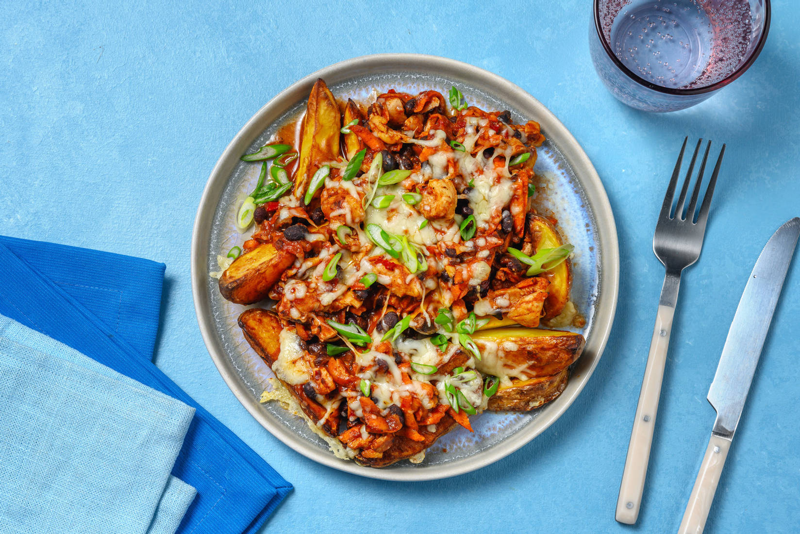 Smoky BBQ Chicken & Black Bean Loaded Wedges
