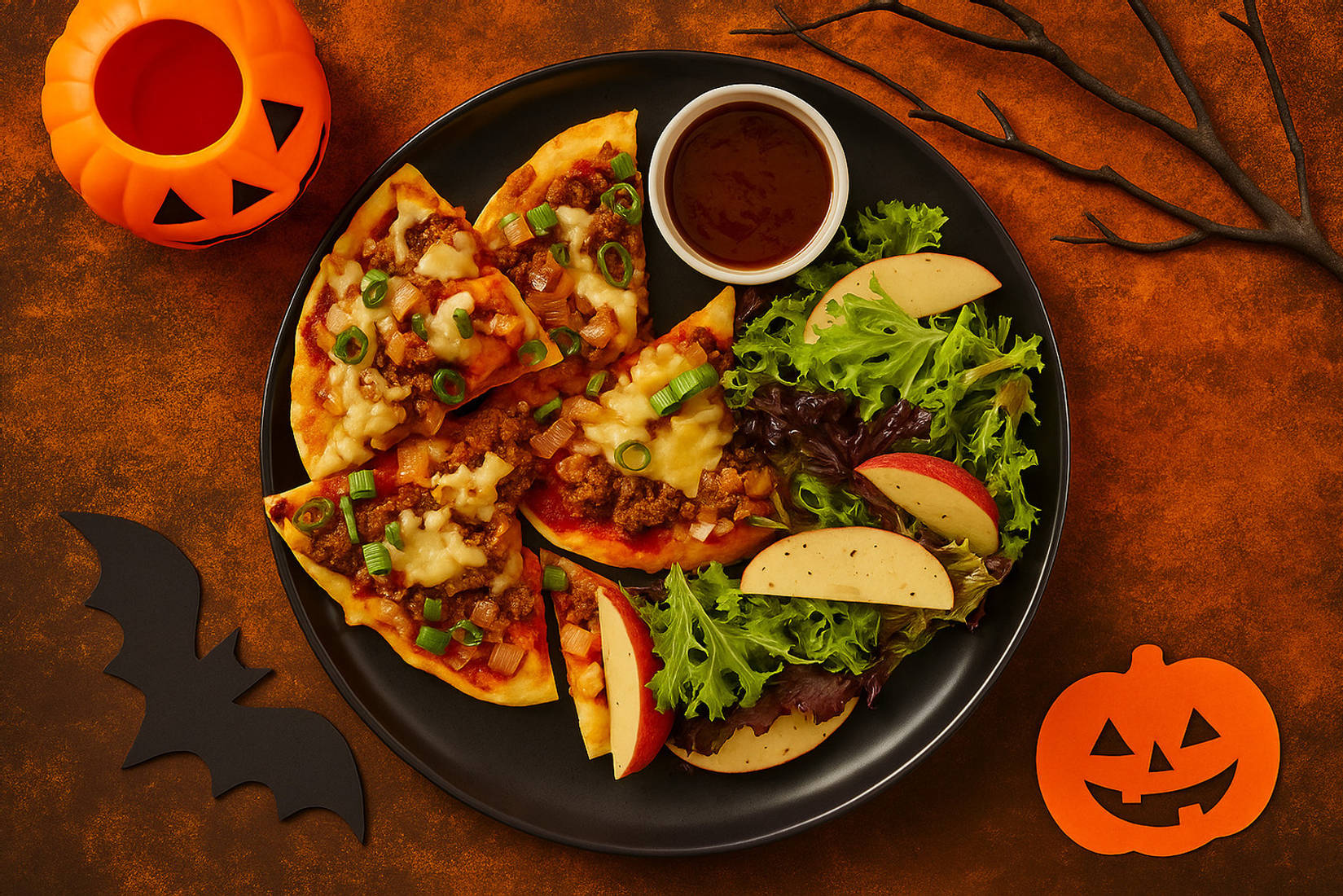 Pizzas sur pain plat au bœuf BBQ et à la mozzarella