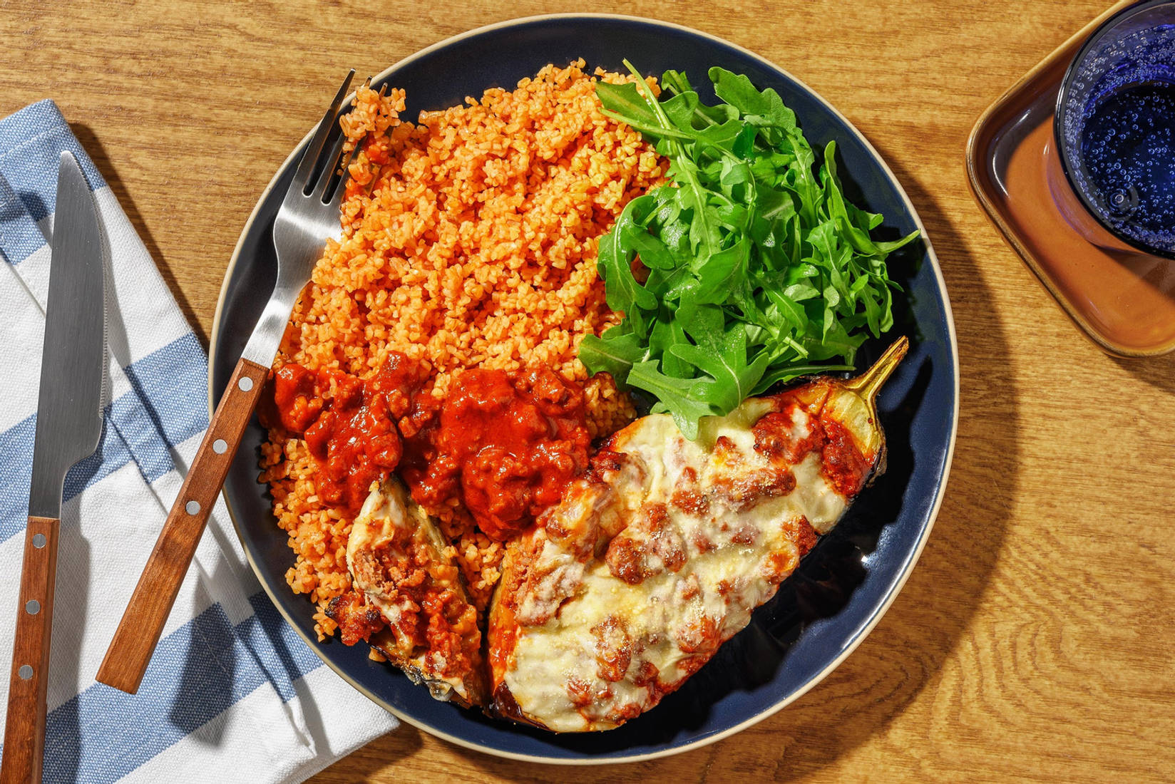 Antigone's Grilled Aubergine and Lamb Papoutsakia