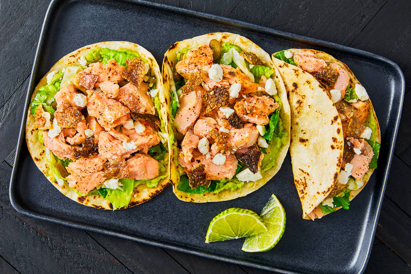 Green Goddess-Inspired Double Salmon Tacos
