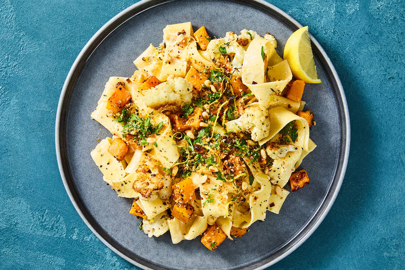 Creamy Squash and Cauliflower Pappardelle