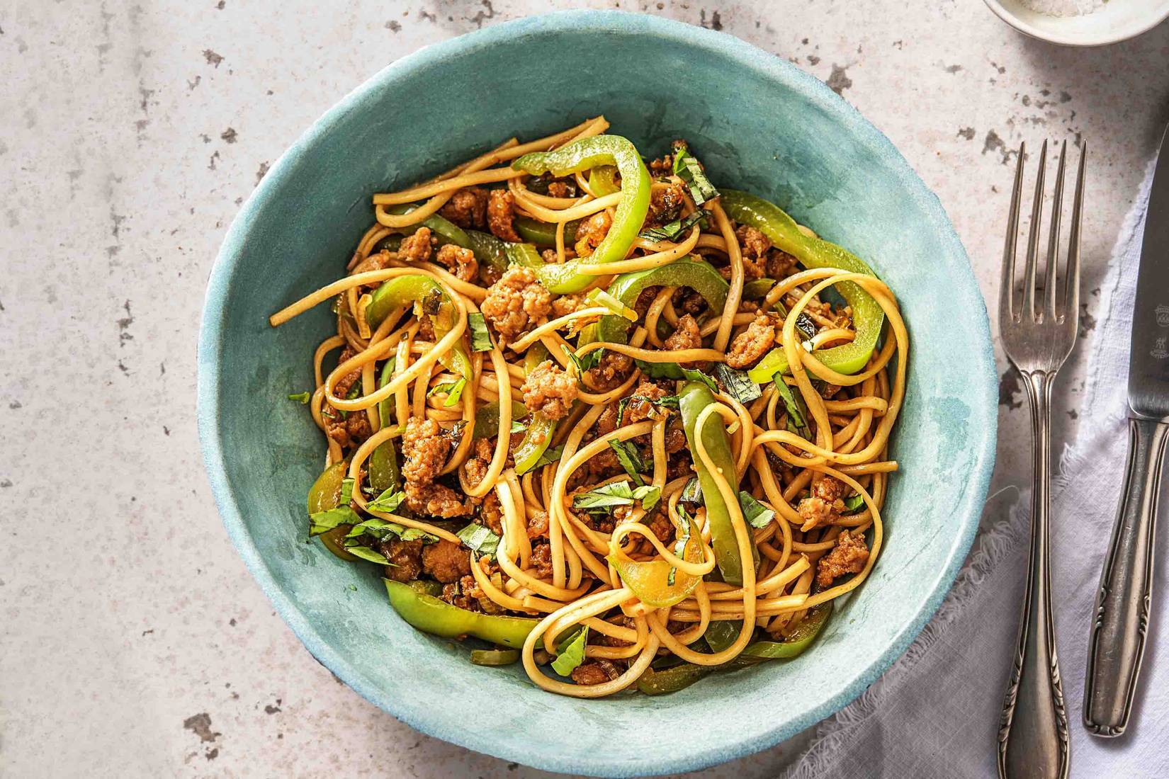 Superfast Asian-Spiced Pork Noodles