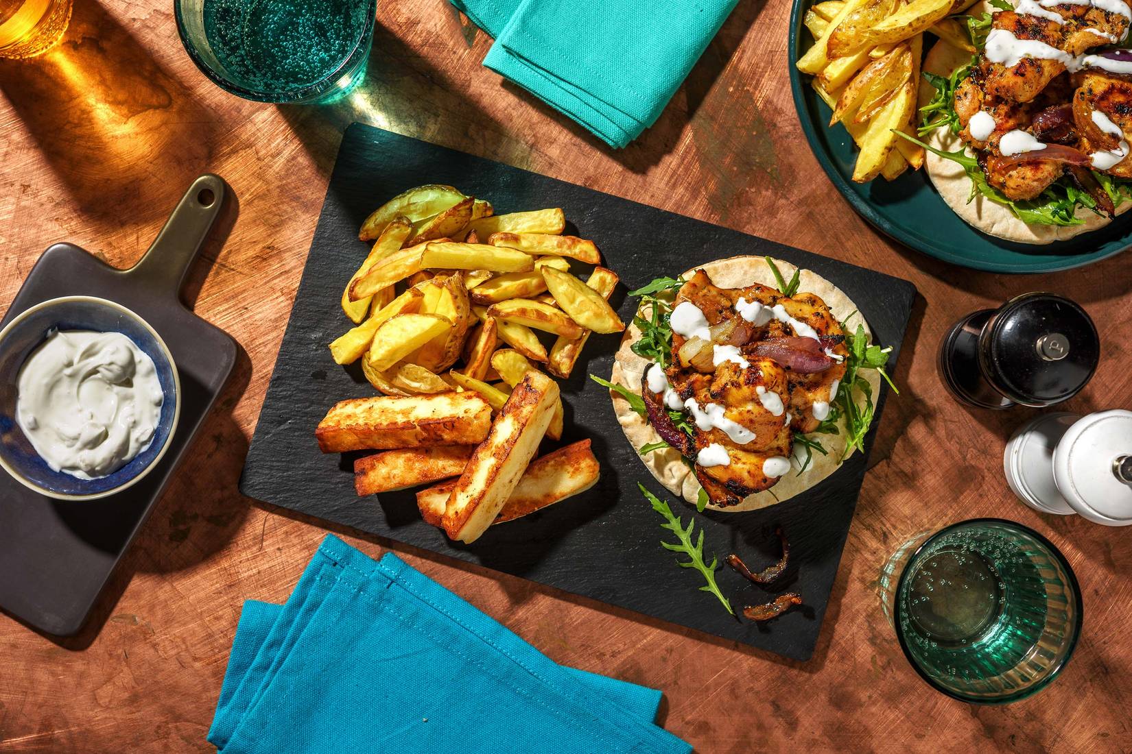 Baharat Pulled Chicken Flatbreads