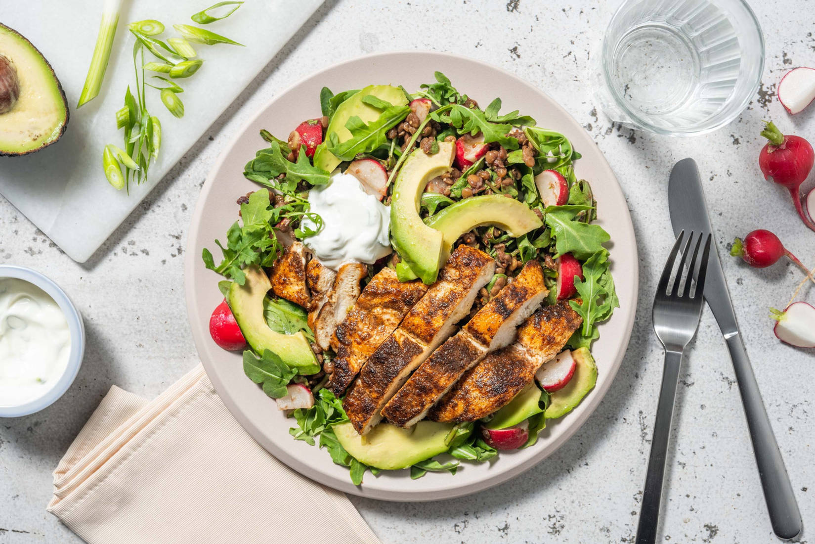 Balsamico-Linsen-Salat mit Hähnchenbrust