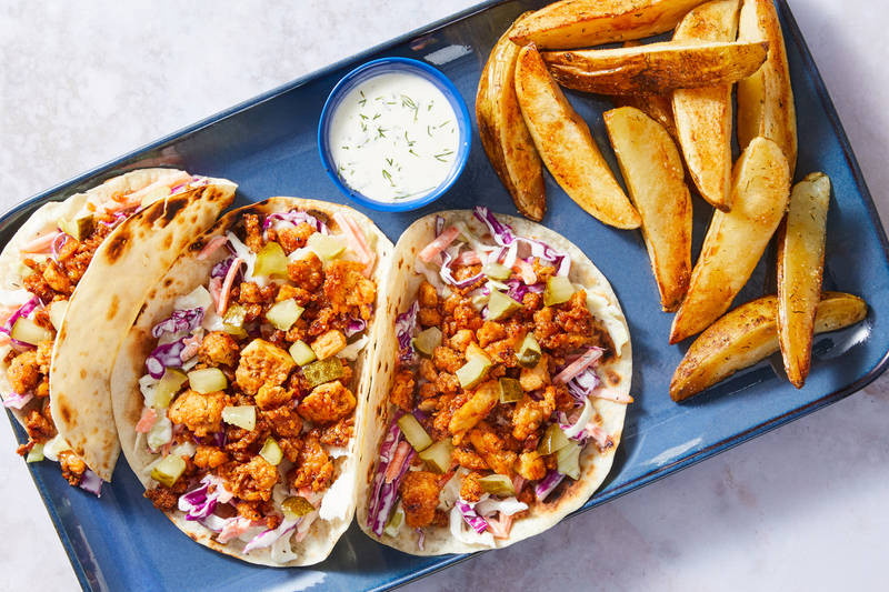 Chili- BBQ Tofu and Shrimp Wraps