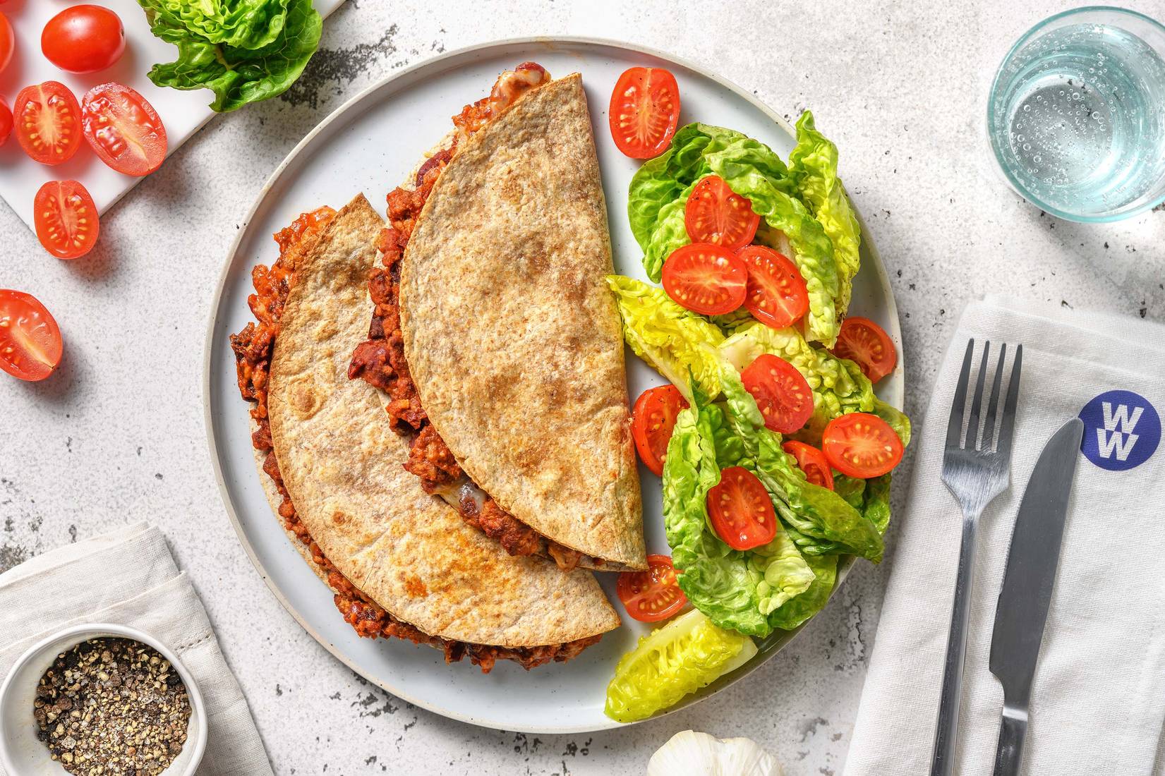 Beef and Beany Quesadillas