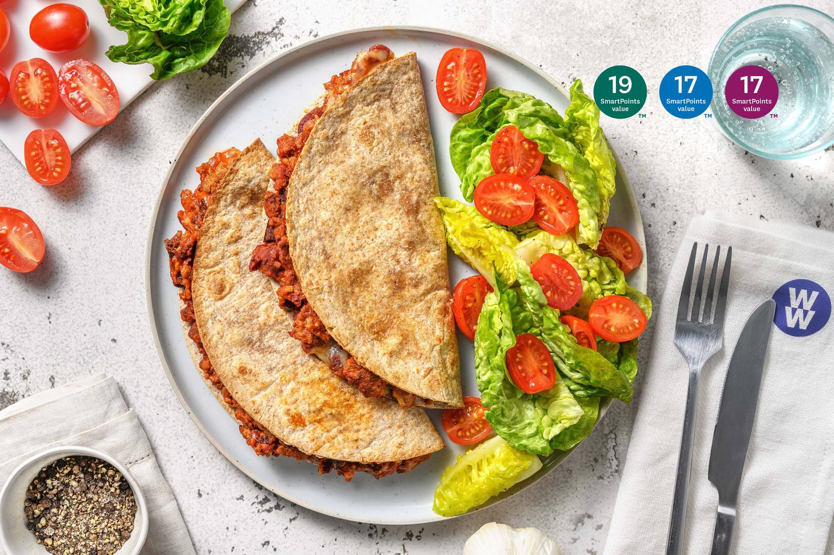 Beef and Beany Quesadillas