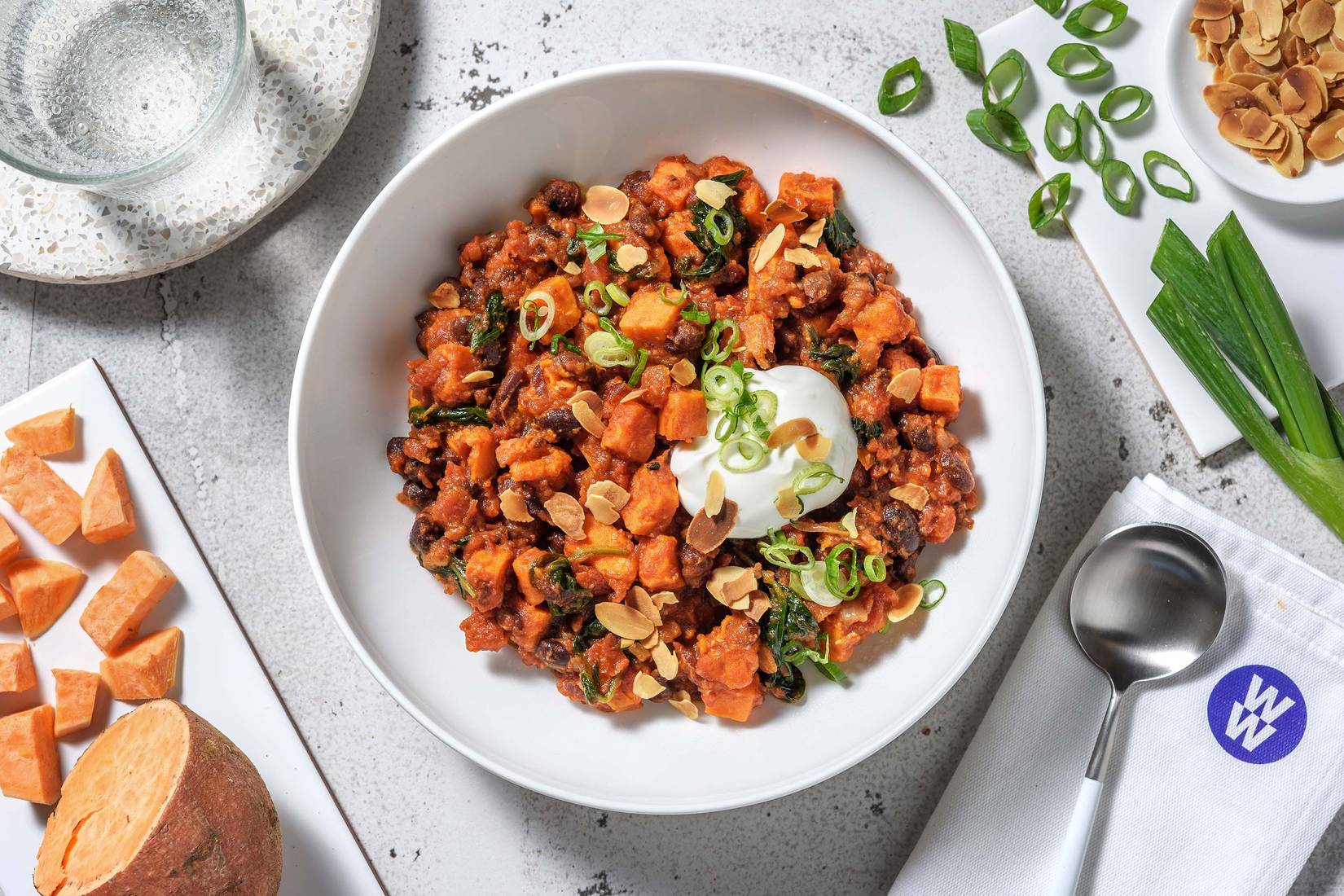 Black Bean and Sweet Potato Harissa Stew