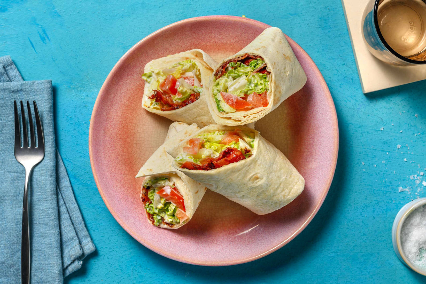 BLT Wrap mit karamellisiertem Bacon