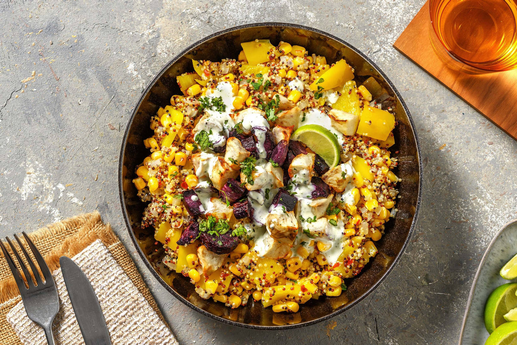 Bowl Peruano! Quinoa mit Topinambur & Jalapeño-Sauce