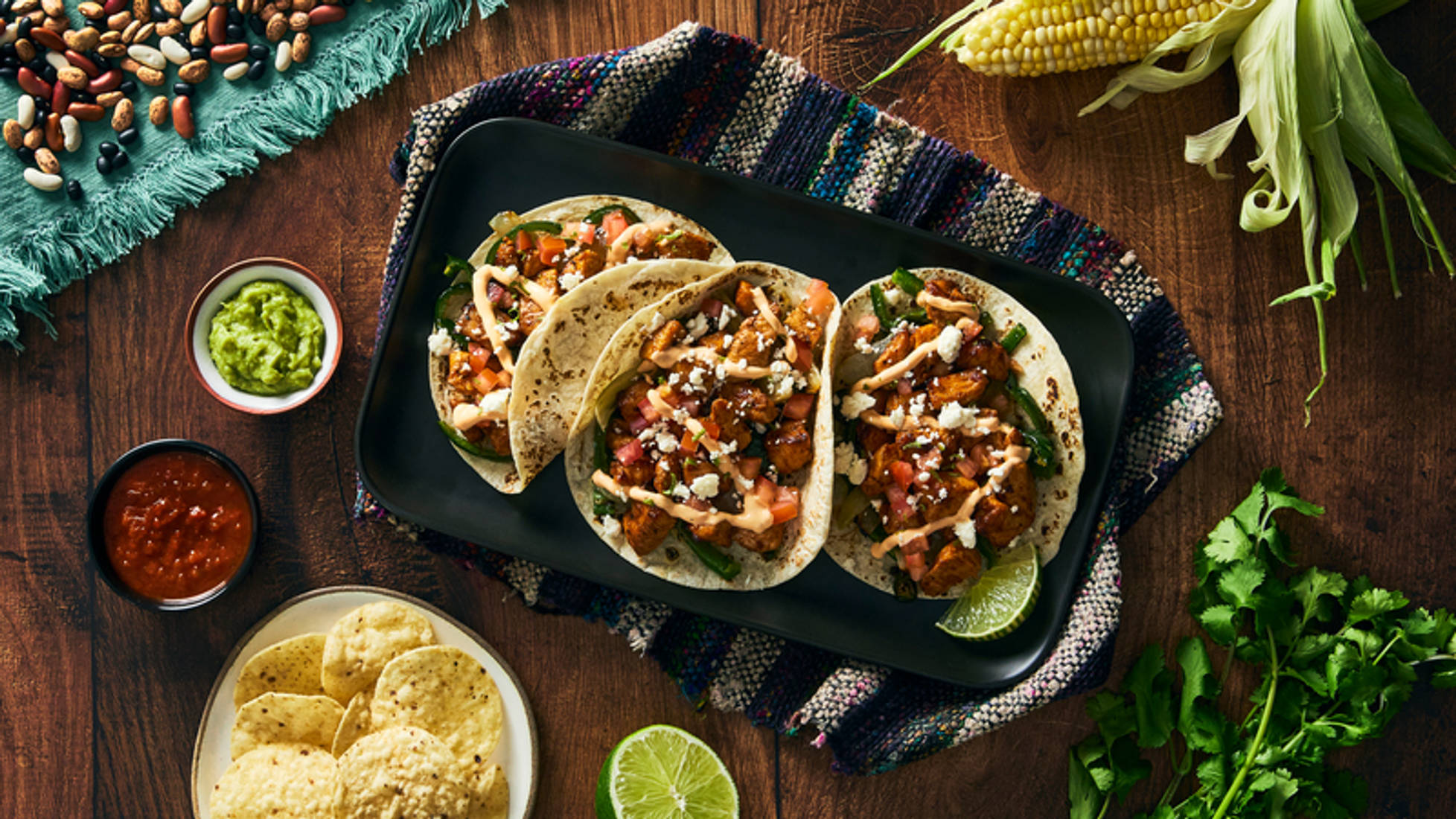 Mexican Chipotle Organic Chicken Asado Tacos