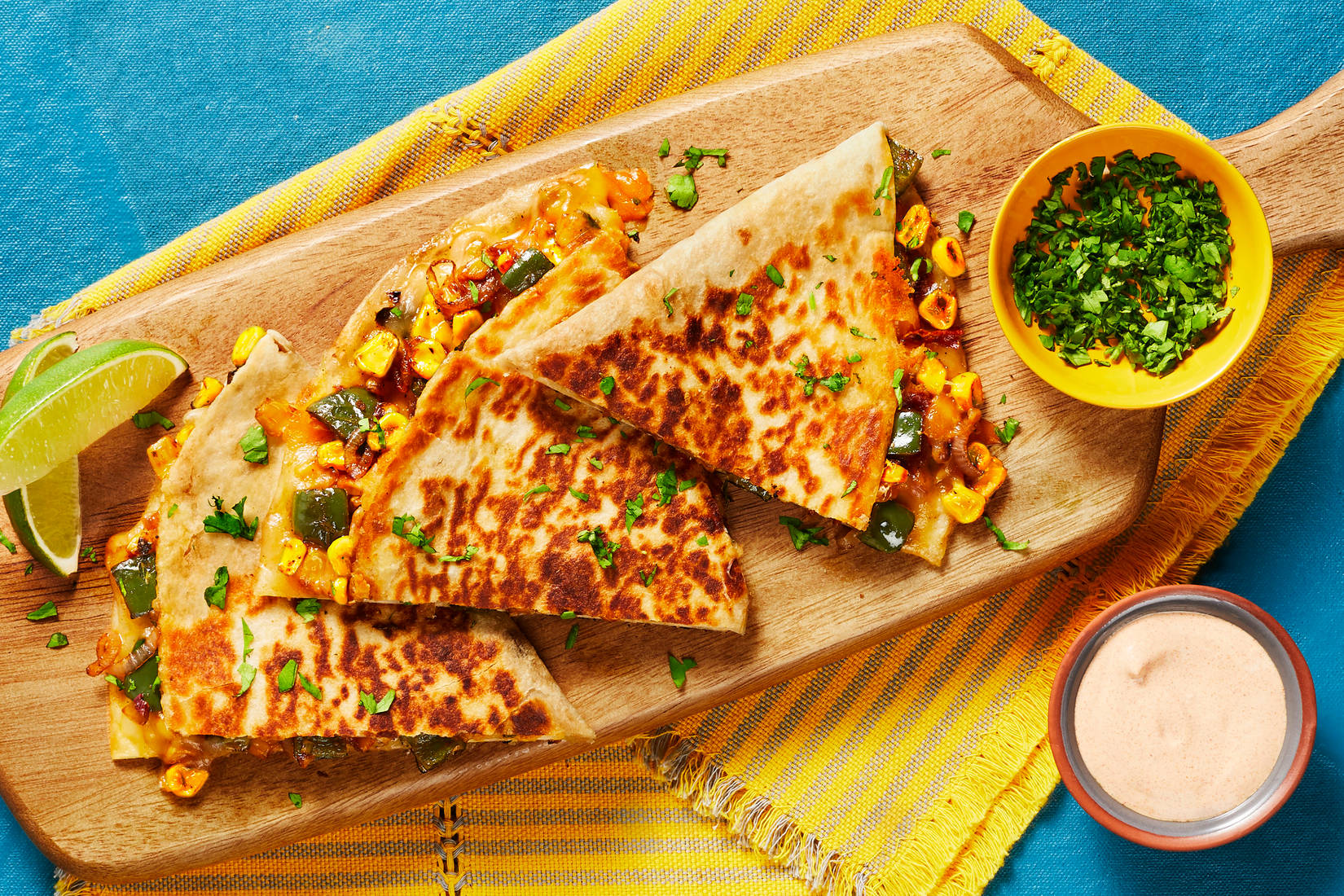 Charred Corn & Poblano Quesadillas