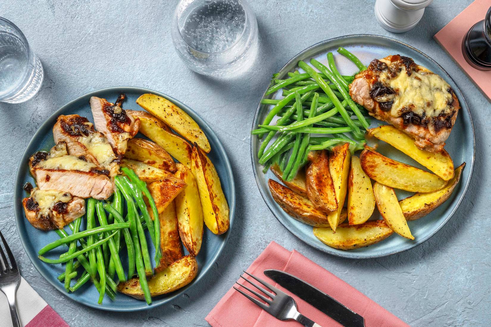 Cheese and Caramelised Onion Pork Steak