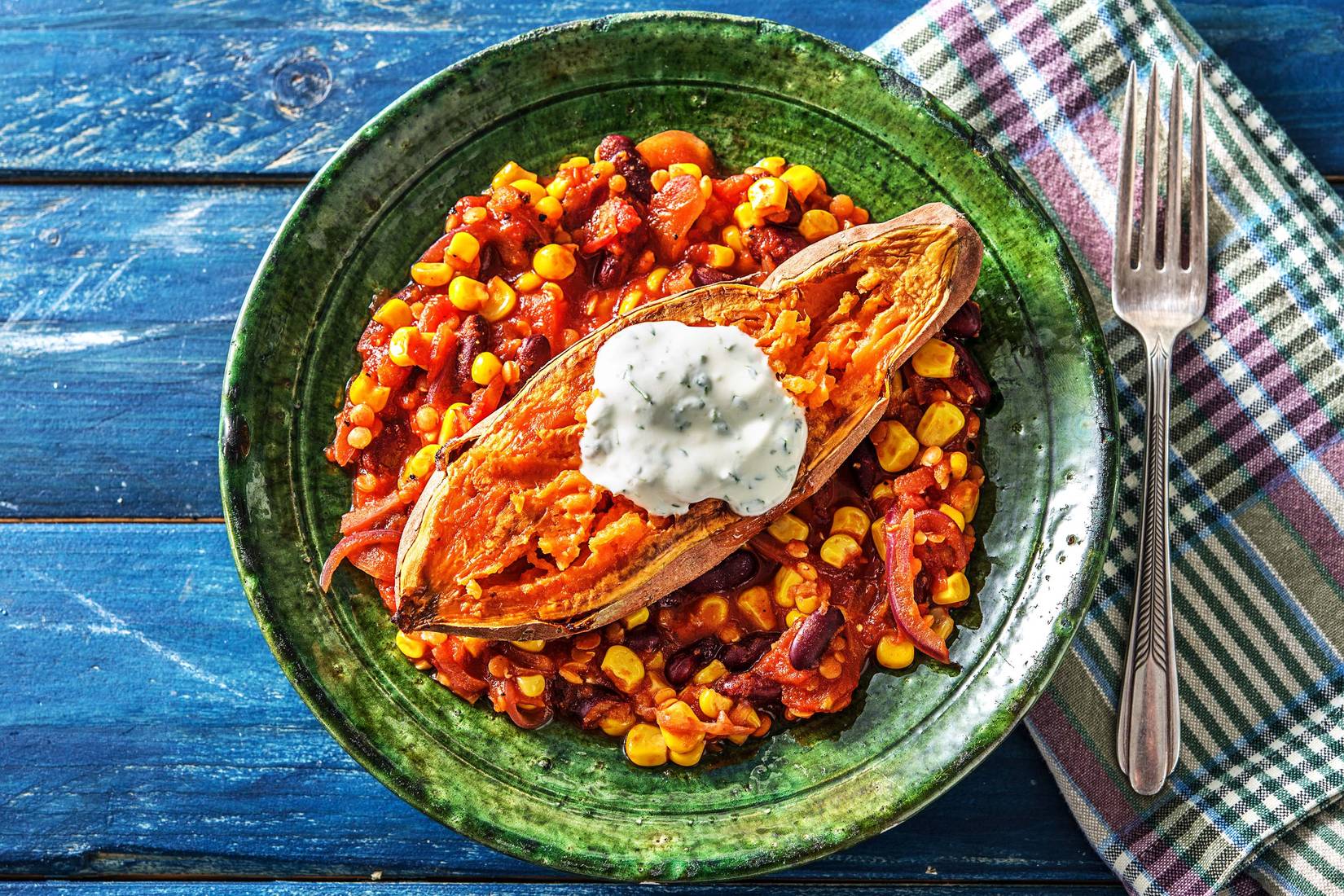 Chili-Süßkartoffel-Kumpir