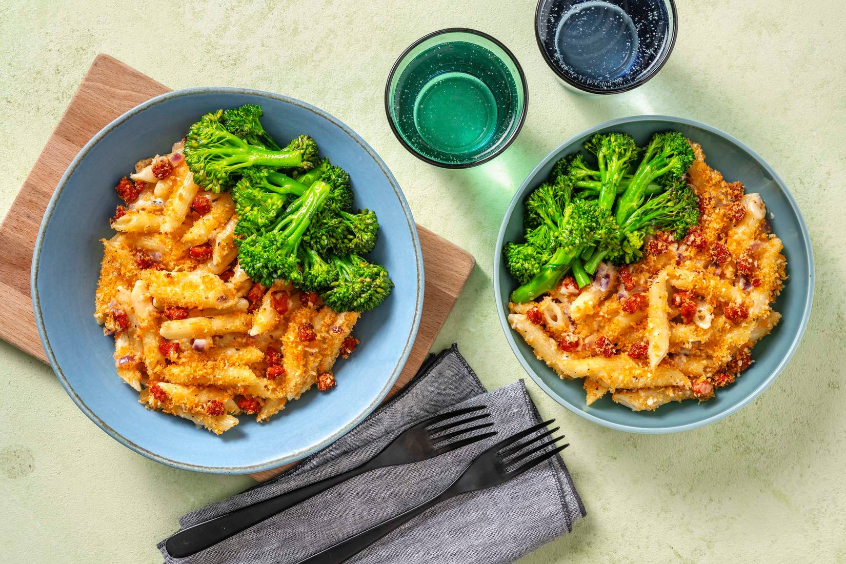 Chorizo Crusted Baked Rigatoni