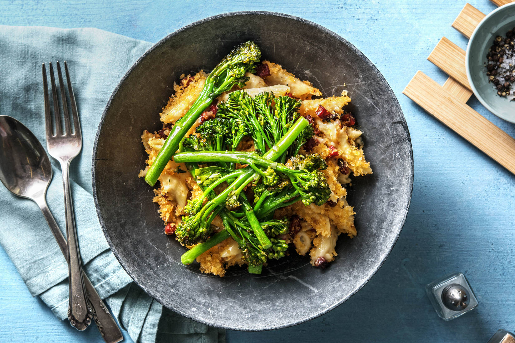 Chorizo Crusted Penne 'n' Cheese
