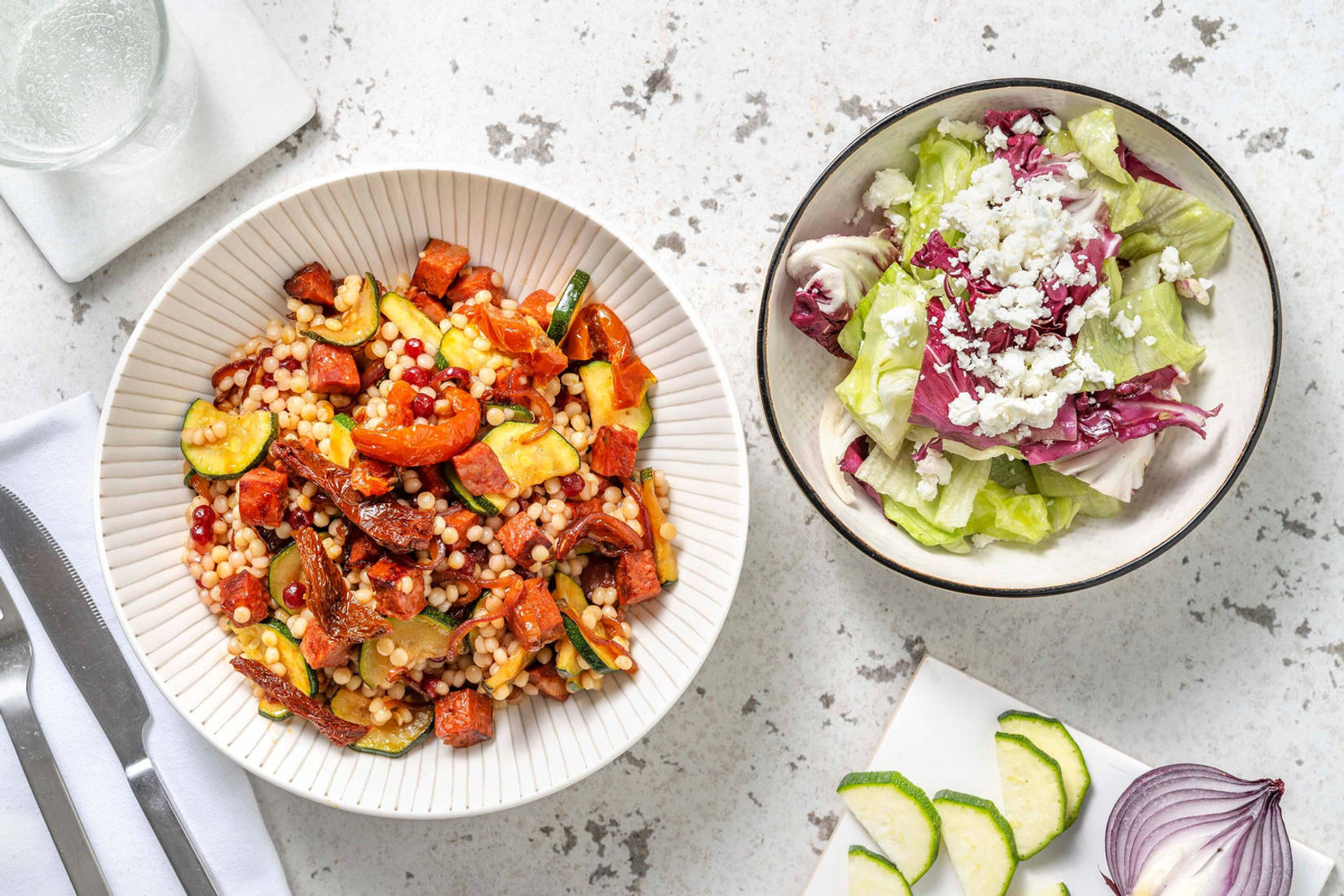 Couscous perlé au chorizo et à la courgette