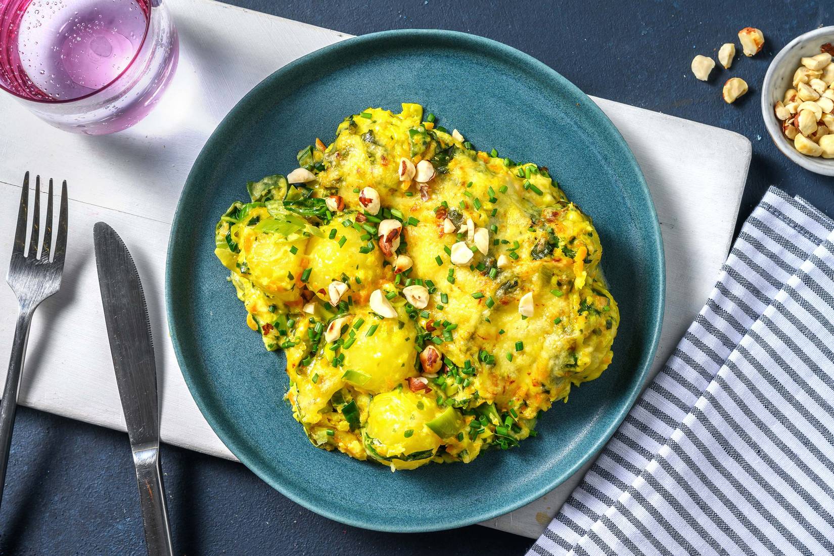 Cremiger Mini-Knödel-Auflauf